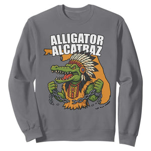 Native Alligator Alcatraz Sweatshirt Florida Gator Break The Chain TS02 Charcoal Print Your Wear