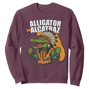 Native Alligator Alcatraz Sweatshirt Florida Gator Break The Chain TS02 Maroon Print Your Wear