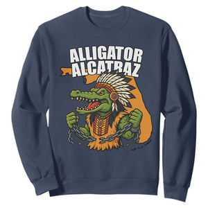Native Alligator Alcatraz Sweatshirt Florida Gator Break The Chain TS02 Navy Print Your Wear