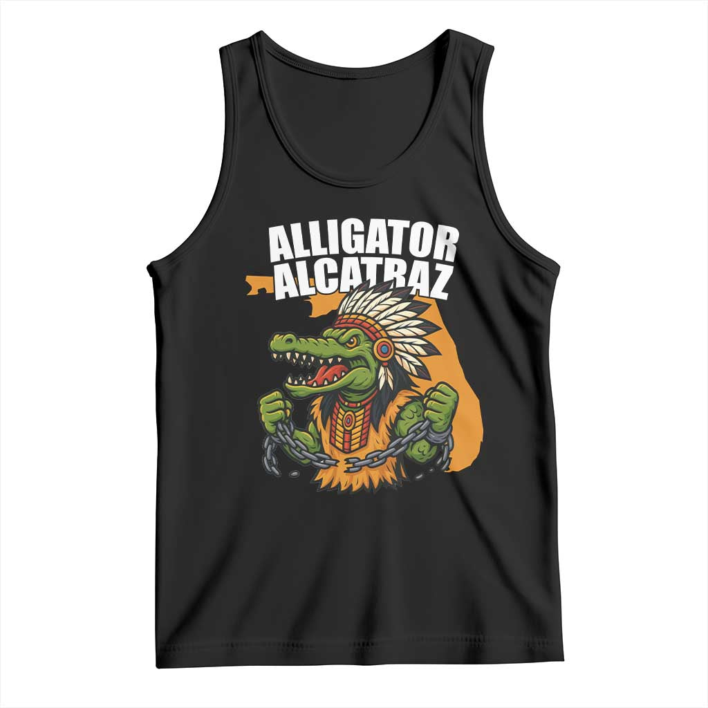 Native Alligator Alcatraz Tank Top Florida Gator Break The Chain TS02 Black Print Your Wear