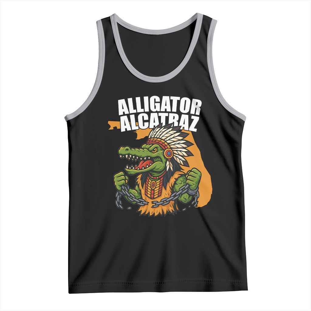 Native Alligator Alcatraz Tank Top Florida Gator Break The Chain TS02 Black Athletic Heather Print Your Wear