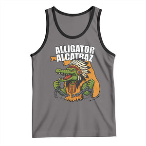 Native Alligator Alcatraz Tank Top Florida Gator Break The Chain TS02 Deep Heather Black Print Your Wear