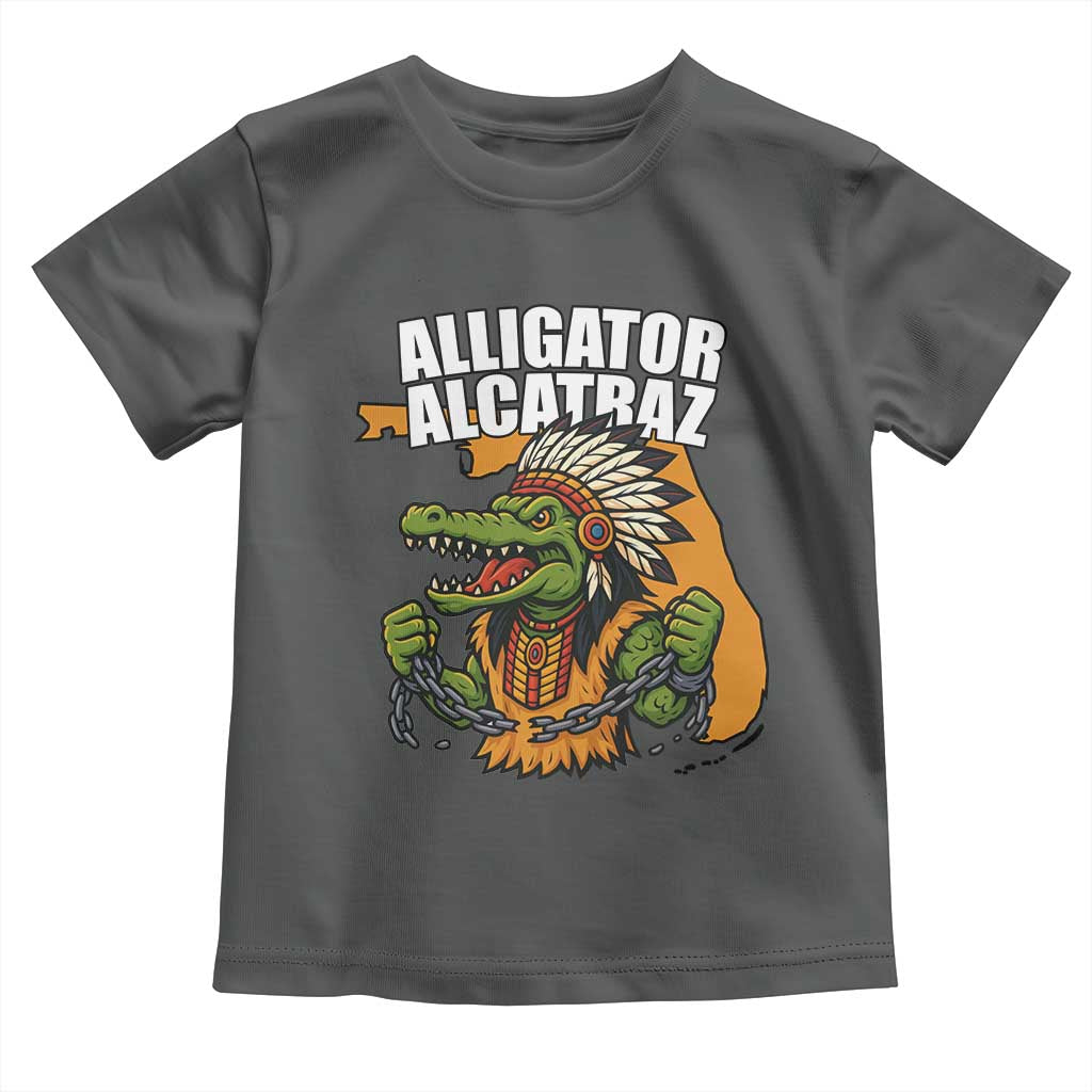 Native Alligator Alcatraz Toddler T Shirt Florida Gator Break The Chain TS02 Dark Heather Print Your Wear