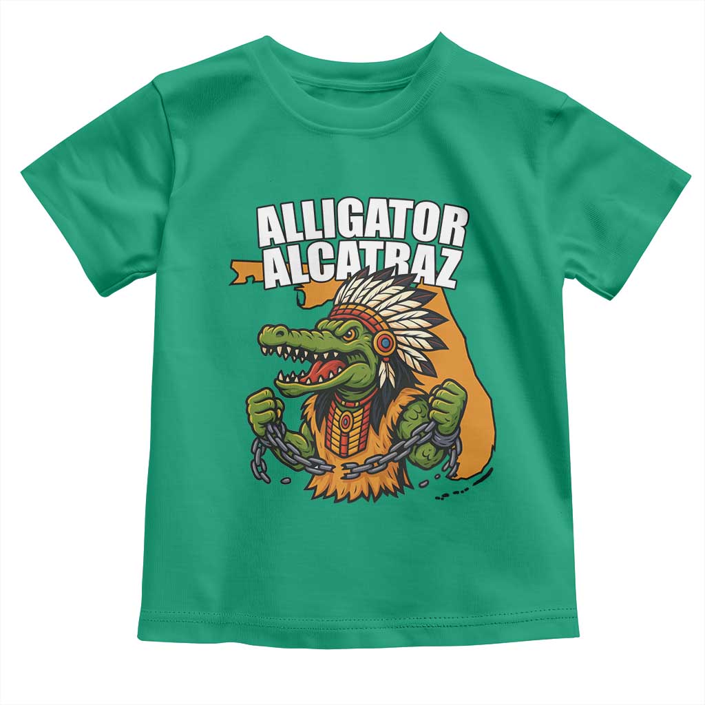 Native Alligator Alcatraz Toddler T Shirt Florida Gator Break The Chain TS02 Irish Green Print Your Wear