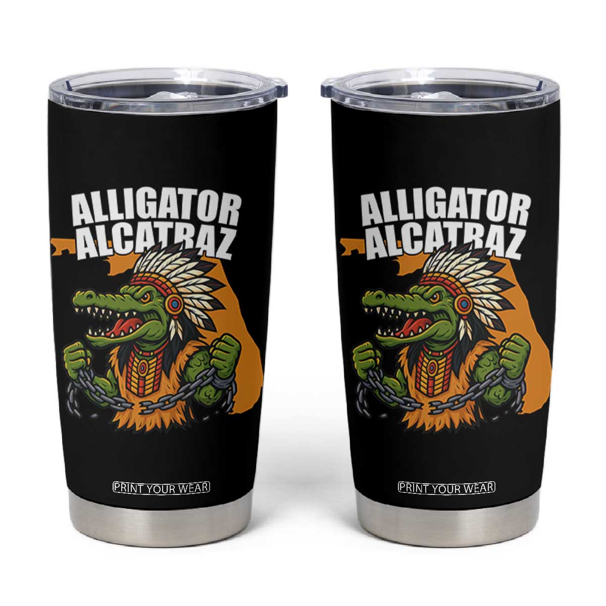 Native Alligator Alcatraz Tumbler Cup Florida Gator Break The Chain TS02 Black Print Your Wear