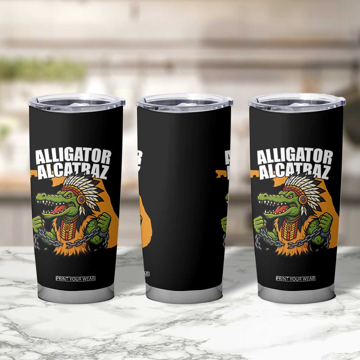 Native Alligator Alcatraz Tumbler Cup Florida Gator Break The Chain TS02 Print Your Wear