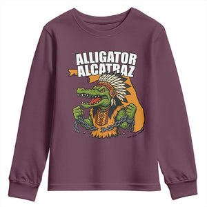 Native Alligator Alcatraz Youth Sweatshirt Florida Gator Break The Chain TS02 Maroon Print Your Wear