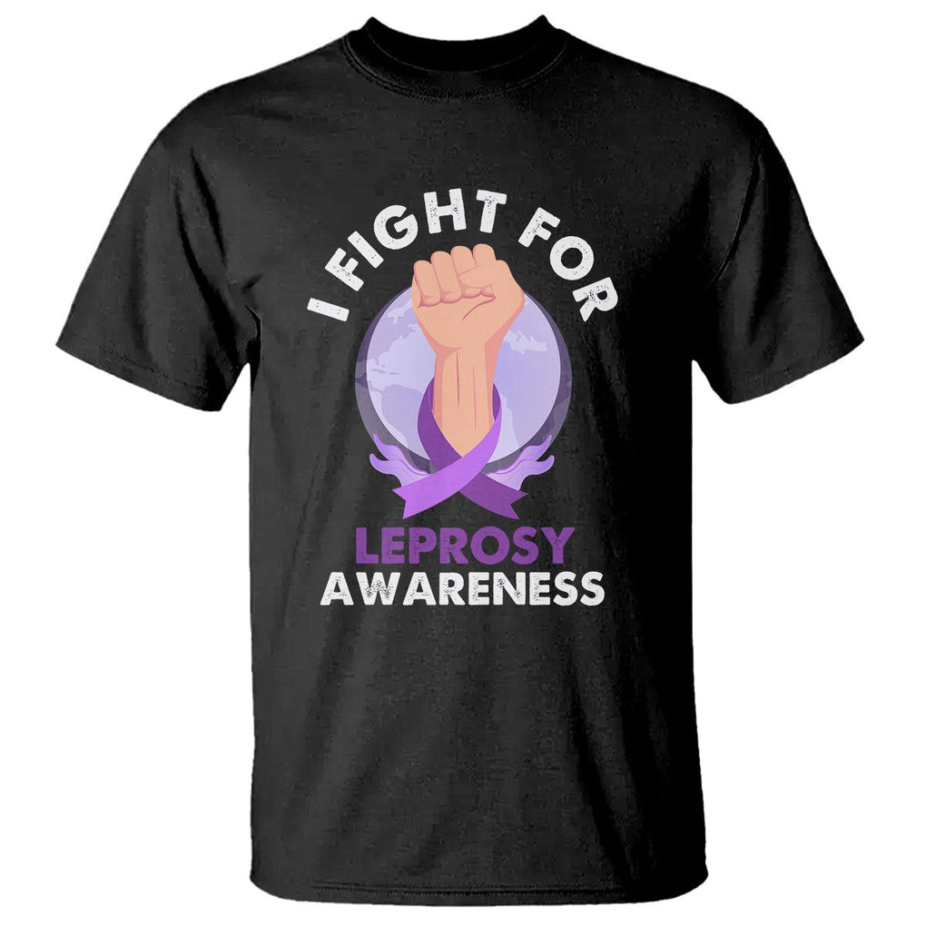 Leprosy Awareness T Shirt I Fight For Leprosy Awareness TS02 Black Printyourwear