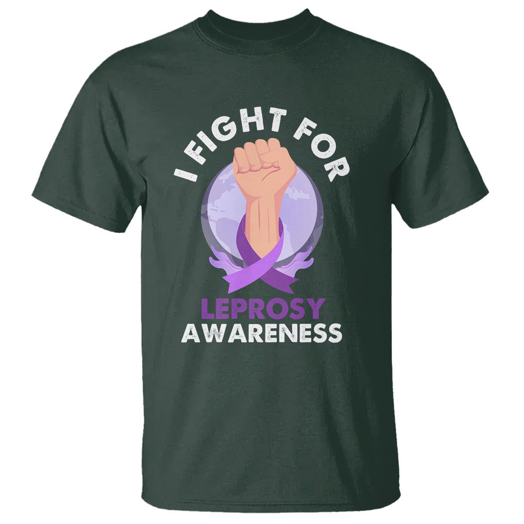 Leprosy Awareness T Shirt I Fight For Leprosy Awareness TS02 Dark Forest Green Printyourwear