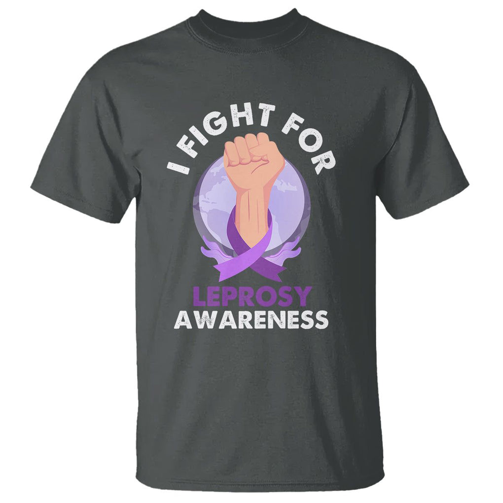 Leprosy Awareness T Shirt I Fight For Leprosy Awareness TS02 Dark Heather Printyourwear
