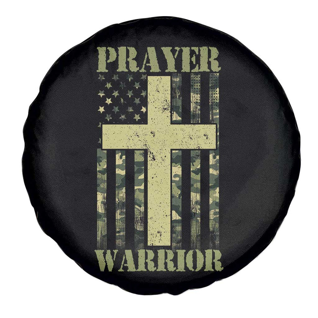 Christian Patriotic Spare Tire Cover Prayer Warrior Camo American Flag Bible Verse Faith Jesus TS02 Print Your Wear