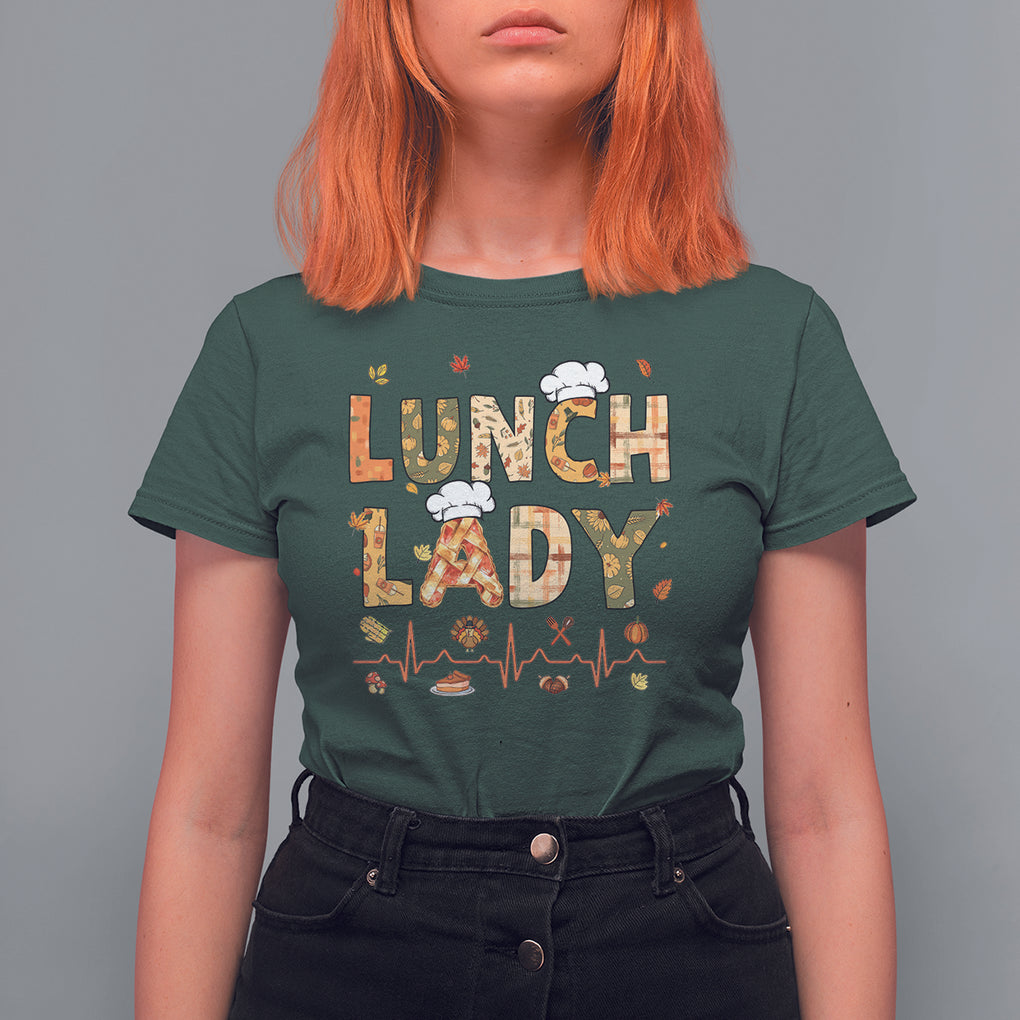 Welcome Back To School Cafeteria Crew Lunch Lady T Shirt For Women TS02 Dark Forest Green Printyourwear