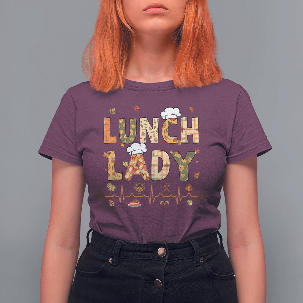 Welcome Back To School Cafeteria Crew Lunch Lady T Shirt For Women TS02 Maroon Printyourwear