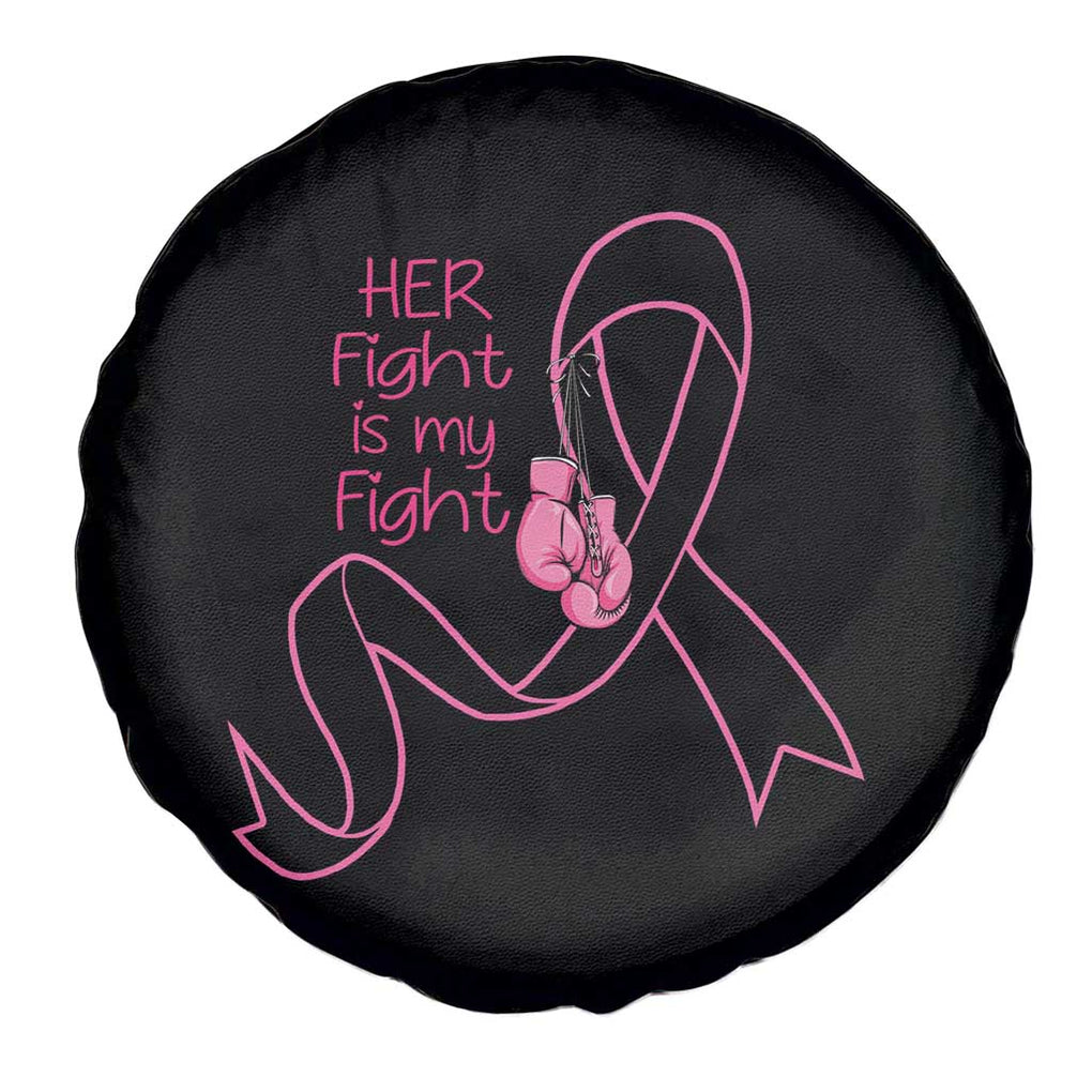 Breast Cancer Awareness Spare Tire Cover Her Fight Is My Fight Pink Ribbon Boxing Gloves TS02 Print Your Wear