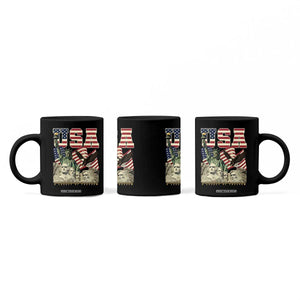 USA Legacy of Freedom Coffee Mug Patriotic Statue of Liberty Bald Eagle Mount Rushmore Graphic TS02 Print Your Wear
