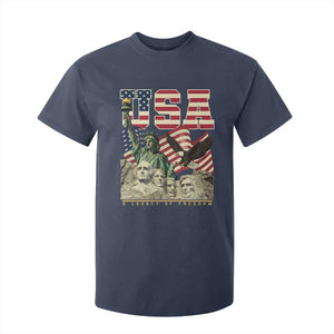 USA Legacy of Freedom T Shirt For Kid Patriotic Statue of Liberty Bald Eagle Mount Rushmore Graphic TS02 Navy Print Your Wear