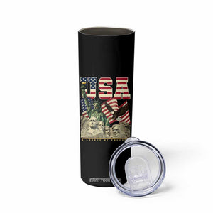 USA Legacy of Freedom Skinny Tumbler Patriotic Statue of Liberty Bald Eagle Mount Rushmore Graphic TS02 Print Your Wear
