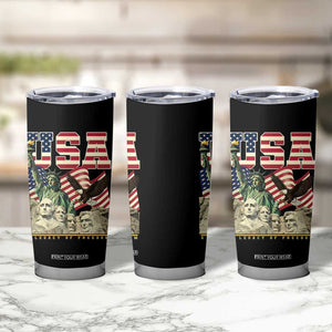 USA Legacy of Freedom Tumbler Cup Patriotic Statue of Liberty Bald Eagle Mount Rushmore Graphic TS02 Print Your Wear