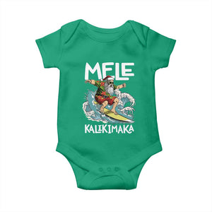 Christmas in Hawaii Baby Onesie Mele Kalikimaka Hawaiian Tropical Surfing Santa TS02 Irish Green Print Your Wear