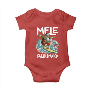 Christmas in Hawaii Baby Onesie Mele Kalikimaka Hawaiian Tropical Surfing Santa TS02 Red Print Your Wear