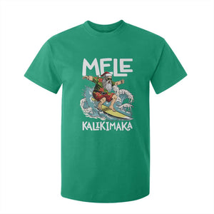 Christmas in Hawaii T Shirt For Kid Mele Kalikimaka Hawaiian Tropical Surfing Santa TS02 Irish Green Print Your Wear