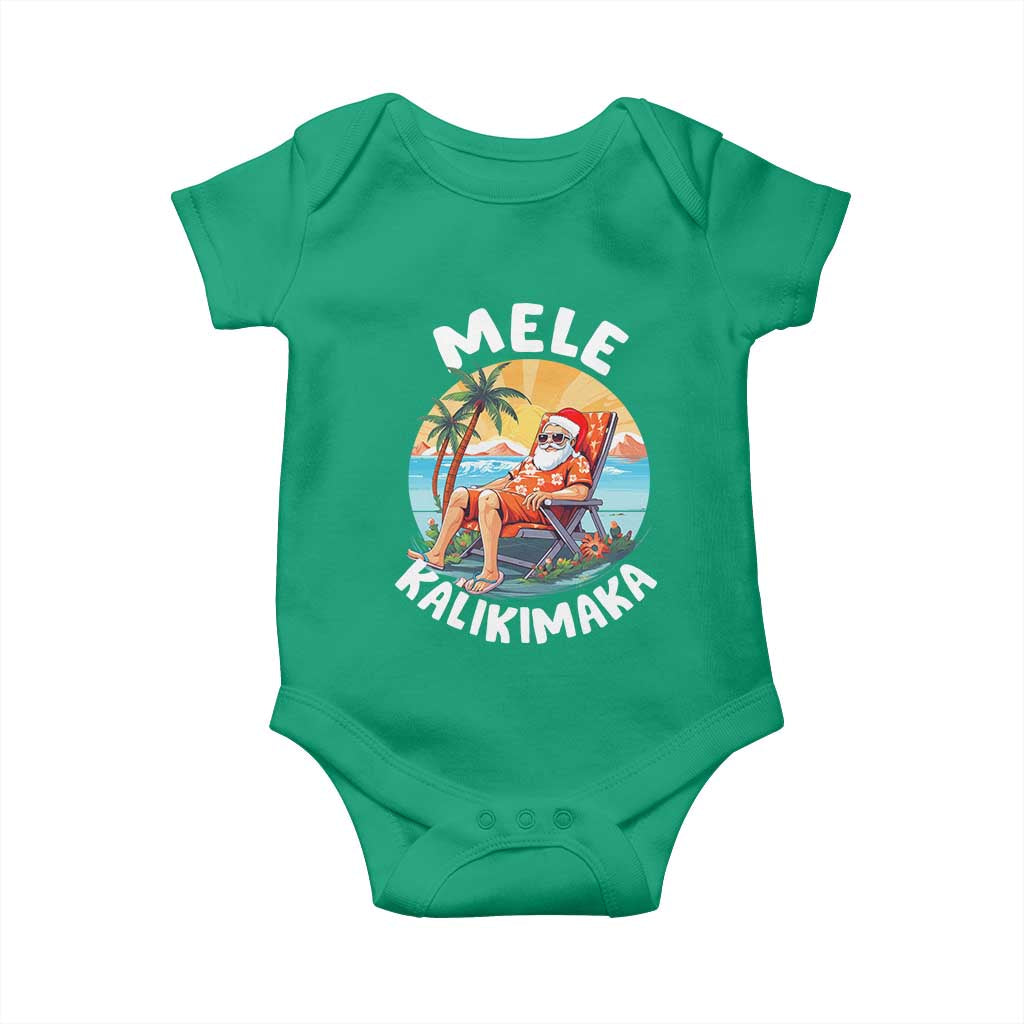 Christmas in Hawaii Baby Onesie Mele Kalikimaka Hawaiian Tropical Sunbath Santa TS02 Irish Green Print Your Wear