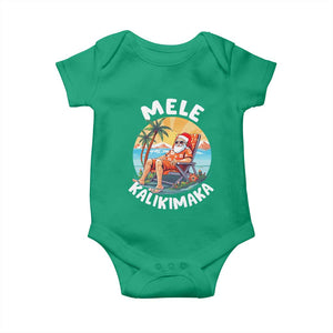 Christmas in Hawaii Baby Onesie Mele Kalikimaka Hawaiian Tropical Sunbath Santa TS02 Irish Green Print Your Wear