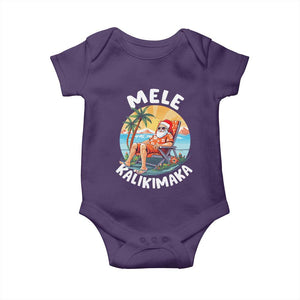 Christmas in Hawaii Baby Onesie Mele Kalikimaka Hawaiian Tropical Sunbath Santa TS02 Purple Print Your Wear