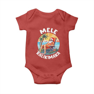 Christmas in Hawaii Baby Onesie Mele Kalikimaka Hawaiian Tropical Sunbath Santa TS02 Red Print Your Wear