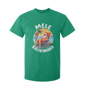 Christmas in Hawaii T Shirt For Kid Mele Kalikimaka Hawaiian Tropical Sunbath Santa TS02 Irish Green Print Your Wear