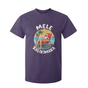Christmas in Hawaii T Shirt For Kid Mele Kalikimaka Hawaiian Tropical Sunbath Santa TS02 Purple Print Your Wear