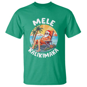 Mele Kalikimaka Tropical Hawaiian Christmas in Hawaii Sunbath Santa T Shirt TS02 Irish Green Printyourwear