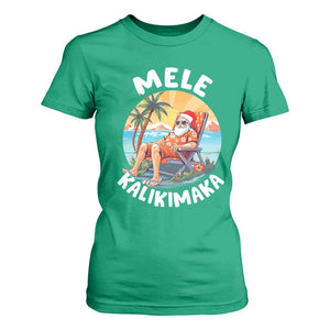 Christmas in Hawaii T Shirt For Women Mele Kalikimaka Hawaiian Tropical Sunbath Santa TS02 Irish Green Print Your Wear