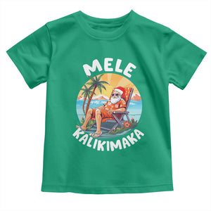 Christmas in Hawaii Toddler T Shirt Mele Kalikimaka Hawaiian Tropical Sunbath Santa TS02 Irish Green Print Your Wear