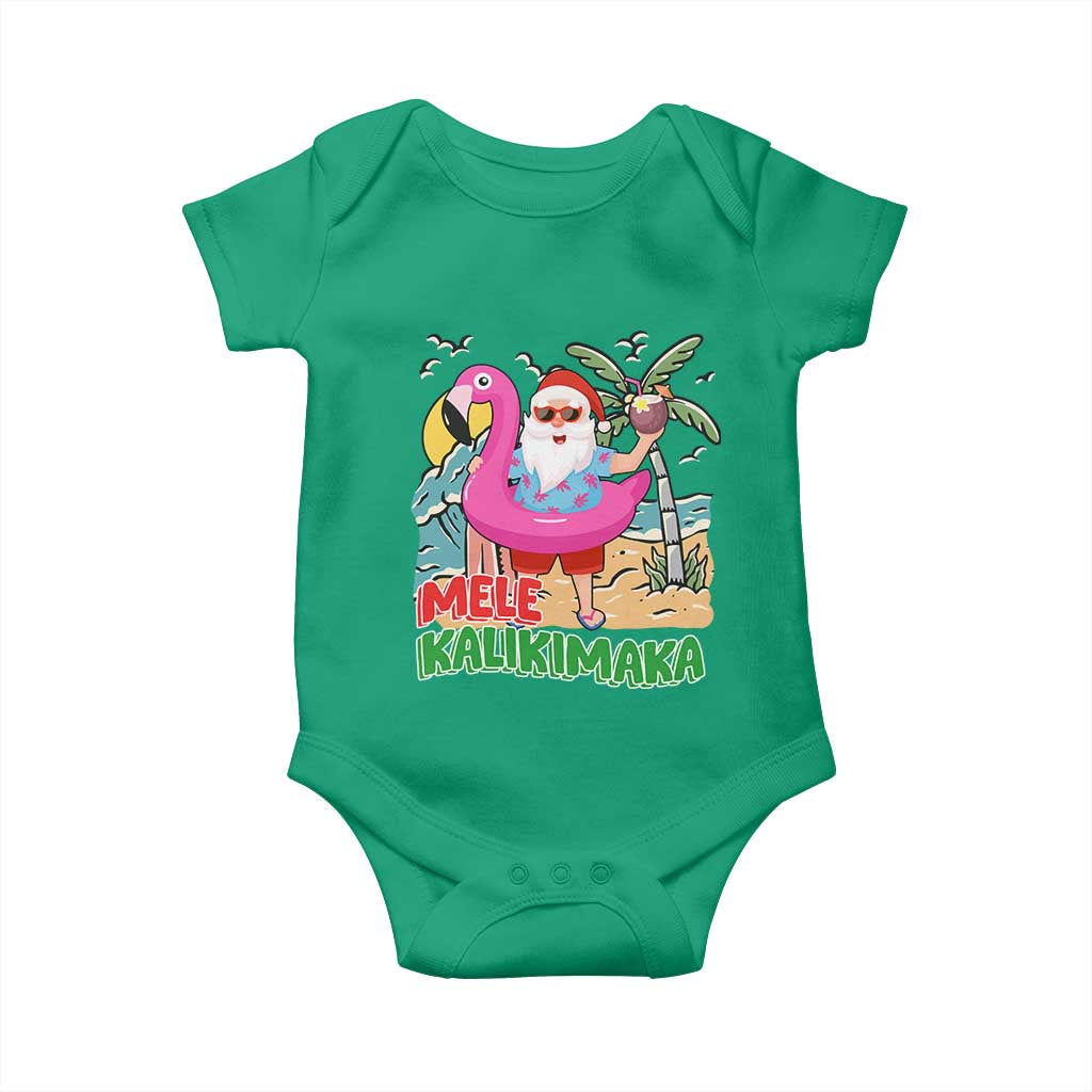Christmas in Hawaii Baby Onesie Mele Kalikimaka Hawaiian Tropical Beach Santa TS02 Irish Green Print Your Wear