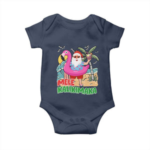 Christmas in Hawaii Baby Onesie Mele Kalikimaka Hawaiian Tropical Beach Santa TS02 Navy Print Your Wear