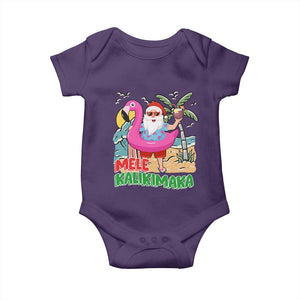 Christmas in Hawaii Baby Onesie Mele Kalikimaka Hawaiian Tropical Beach Santa TS02 Purple Print Your Wear