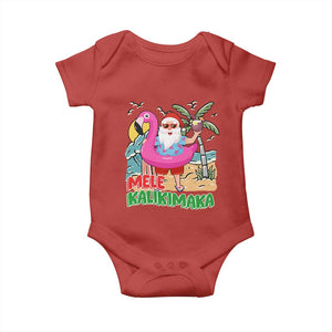 Christmas in Hawaii Baby Onesie Mele Kalikimaka Hawaiian Tropical Beach Santa TS02 Red Print Your Wear