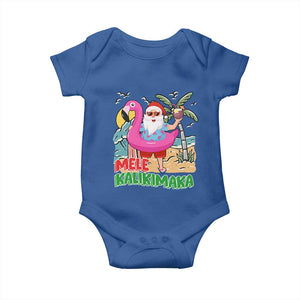 Christmas in Hawaii Baby Onesie Mele Kalikimaka Hawaiian Tropical Beach Santa TS02 Royal Blue Print Your Wear