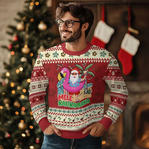 Xmas in Hawaii Ugly Christmas Sweater Mele Kalikimaka Hawaiian Tropical Beach Santa TS02 Hibiscus Print Your Wear