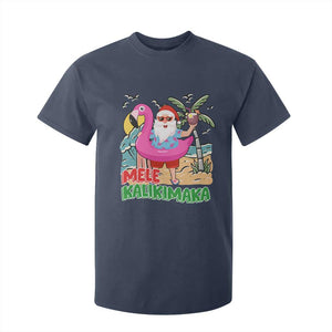 Christmas in Hawaii T Shirt For Kid Mele Kalikimaka Hawaiian Tropical Beach Santa TS02 Navy Print Your Wear