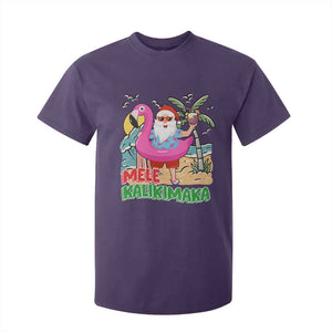 Christmas in Hawaii T Shirt For Kid Mele Kalikimaka Hawaiian Tropical Beach Santa TS02 Purple Print Your Wear
