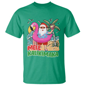 Mele Kalikimaka Tropical Hawaiian Christmas in Hawaii Beach Santa T Shirt TS02 Irish Green Printyourwear