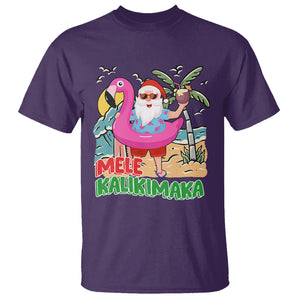 Mele Kalikimaka Tropical Hawaiian Christmas in Hawaii Beach Santa T Shirt TS02 Purple Printyourwear