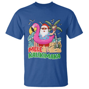 Mele Kalikimaka Tropical Hawaiian Christmas in Hawaii Beach Santa T Shirt TS02 Royal Blue Printyourwear