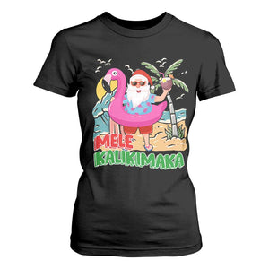 Christmas in Hawaii T Shirt For Women Mele Kalikimaka Hawaiian Tropical Beach Santa TS02 Black Print Your Wear