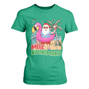 Christmas in Hawaii T Shirt For Women Mele Kalikimaka Hawaiian Tropical Beach Santa TS02 Irish Green Print Your Wear