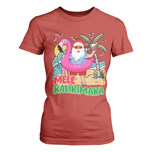 Christmas in Hawaii T Shirt For Women Mele Kalikimaka Hawaiian Tropical Beach Santa TS02 Red Print Your Wear