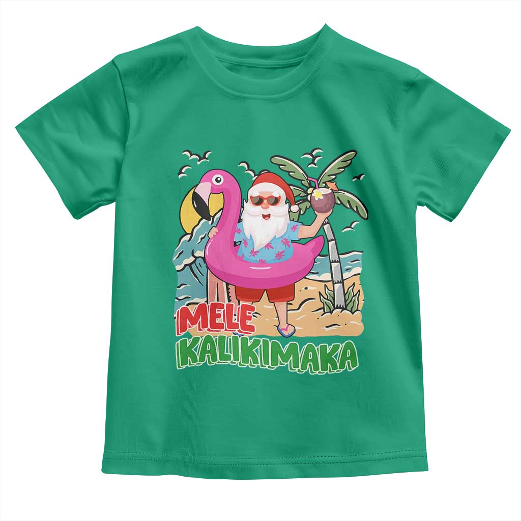Christmas in Hawaii Toddler T Shirt Mele Kalikimaka Hawaiian Tropical Beach Santa TS02 Irish Green Print Your Wear