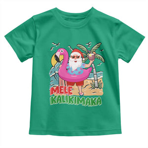 Christmas in Hawaii Toddler T Shirt Mele Kalikimaka Hawaiian Tropical Beach Santa TS02 Irish Green Print Your Wear